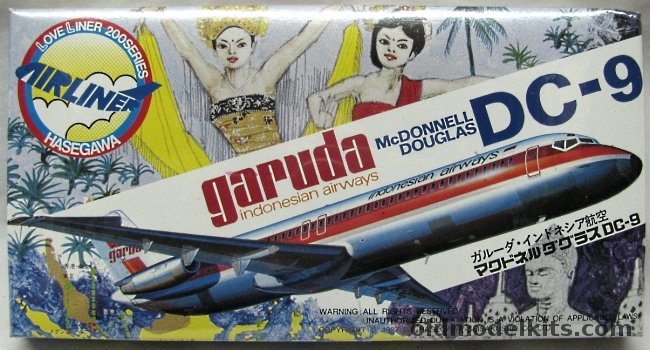 Hasegawa 1/200 McDonnell Douglas DC-9 Garuda, LA3 plastic model kit